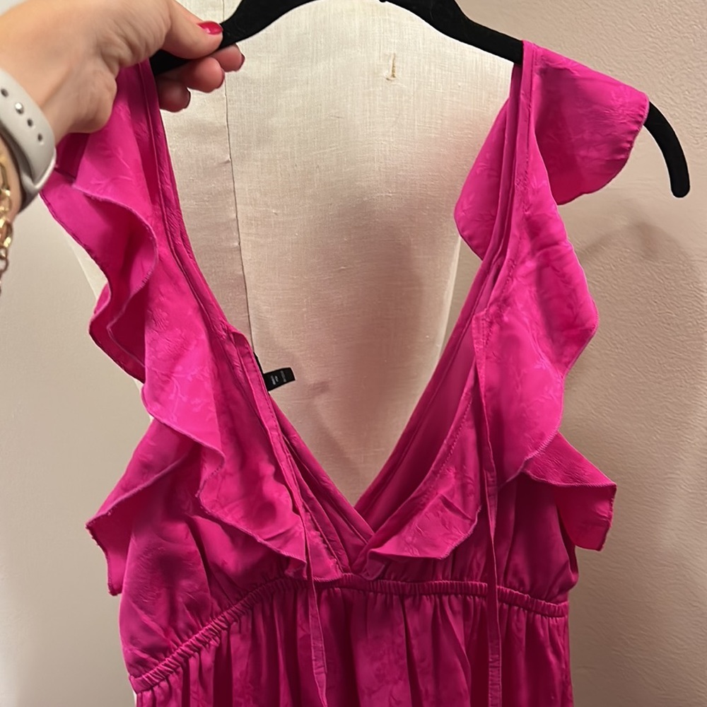 TOPSHOP Fuchsia Wrap Dress Layered with Ruffles size 0 - Picture 11 of 13